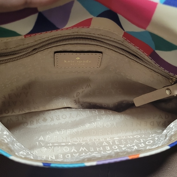 Kate Spade Multi Color Geo Nylon Flap Crossbody. - Picture 8 of 9